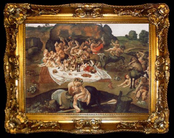 framed  Piero di Cosimo the battle between Lapithen and Kentauren, ta009-2